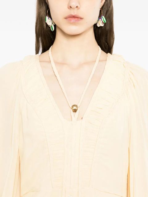 FARM Rio ruffled V-neck maxi dress - Yellow