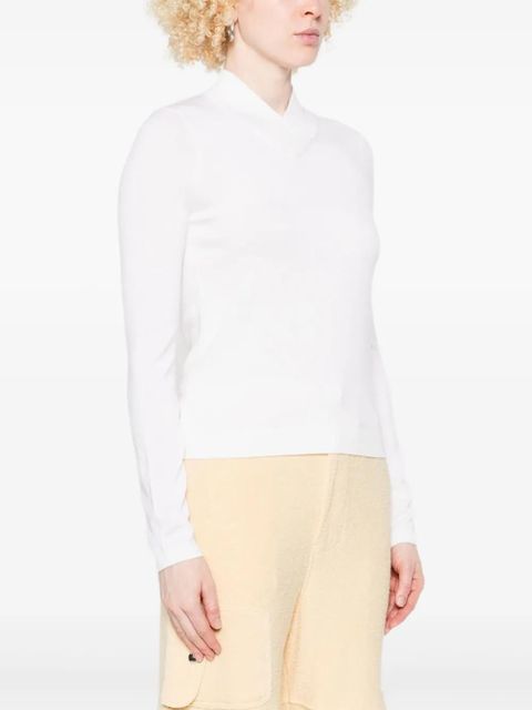 Casablanca v-neck long-sleeve t-shirt - White