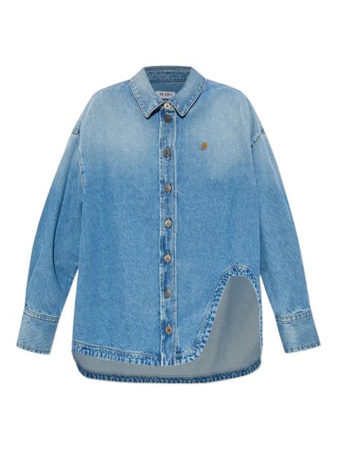The Attico asymmetric-hem denim shirt - Blue - zdjęcie produktu nr 1