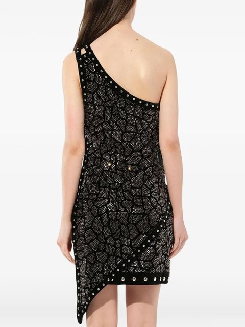 Balmain studded one-shoulder mini dress - Black - zdjęcie produktu nr 2