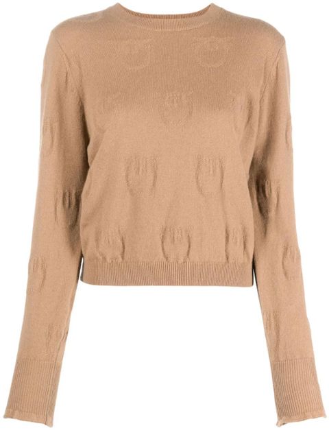 PINKO logo-debossed cashmere top - Brown - zdjęcie produktu nr 1