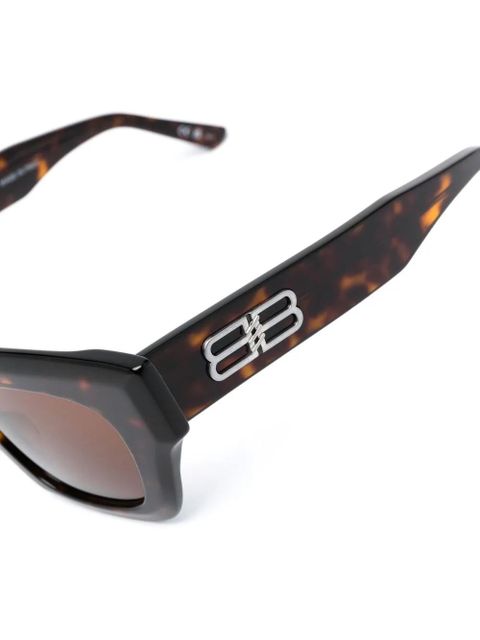 Balenciaga Eyewear logo-plaque square-frame sunglasses - Brown
