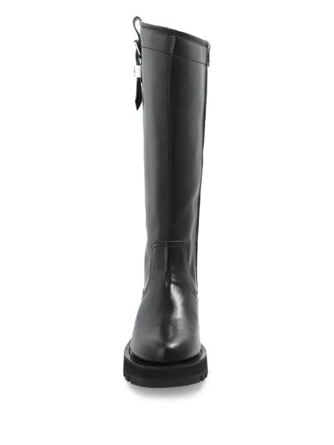GANNI buckle-detail zipped knee-high boots - Black