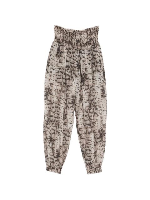 PINKO Bore snakeskin-print smocked trousers - Neutrals - zdjęcie produktu nr 1