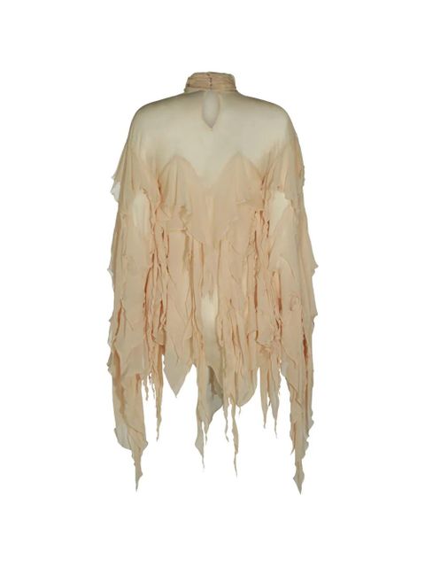 Blumarine ruffled asymmetric blouse - Neutrals
