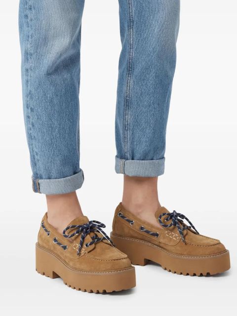 Maje platform boat shoes - Brown