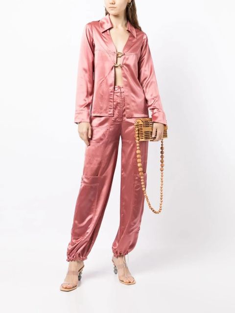 Cult Gaia Yoona satin link shirt - Pink - zdjęcie produktu nr 2