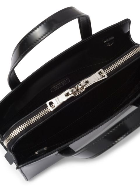 Prada mini Re-Edition 1995 brushed-leather tote bag - Black