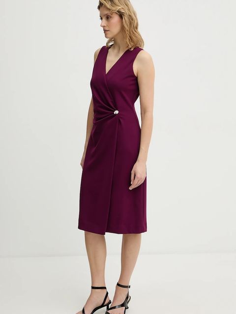 Calvin Klein sukienka kolor bordowy mini prosta LV044E047G - zdjęcie produktu nr 2