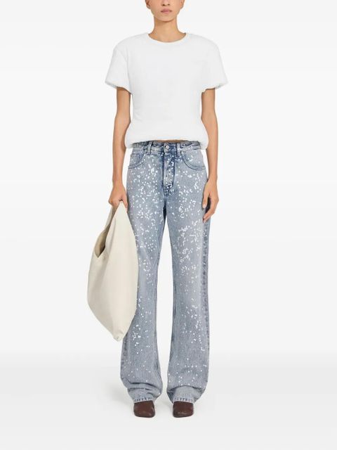 MM6 Maison Margiela paint-splatter five-pocket jeans - Blue