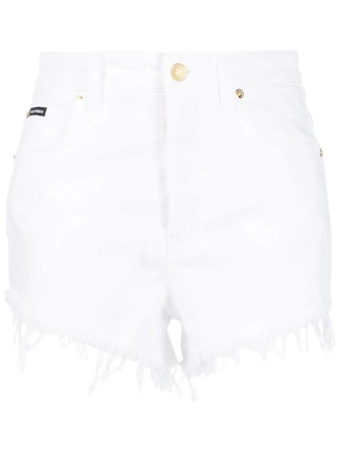 Dolce & Gabbana high-waisted frayed denim shorts - White - zdjęcie produktu nr 1