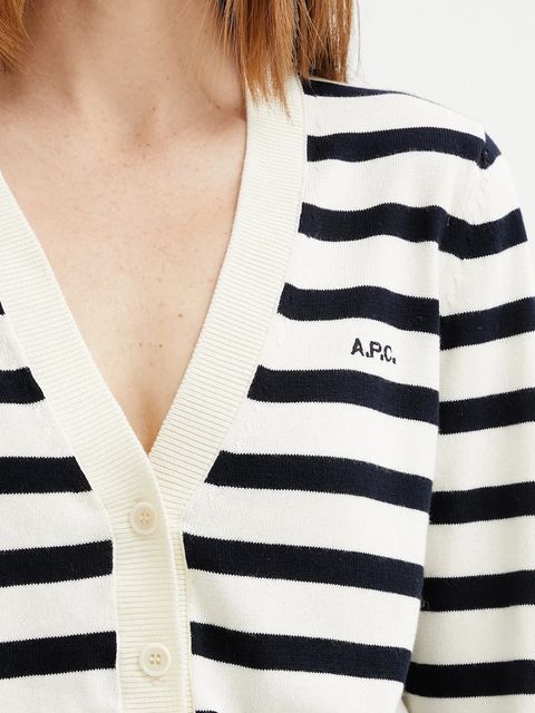A.P.C. kardigan bawełniany cardigan gaelle damski kolor beżowy lekki COGDK.F22312