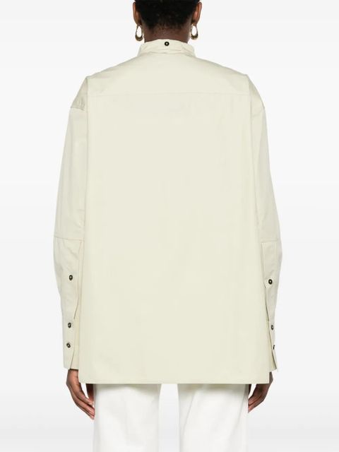 Jil Sander collarless cotton shirt - Green