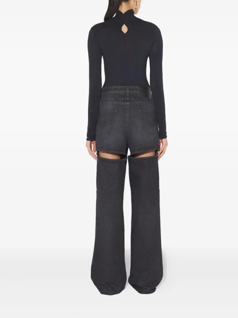 Jean Paul Gaultier cut-out-detail cotton jeans - Black