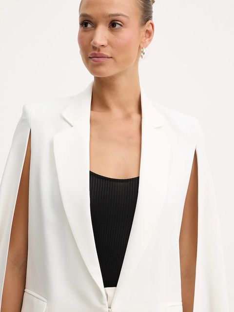 Twinset marynarka kolor beżowy jednorzędowa gładka 252TT2400