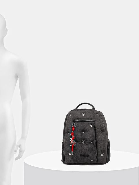 Desigual plecak MICKEY STU damski kolor szary mały z aplikacją 25WAKD04