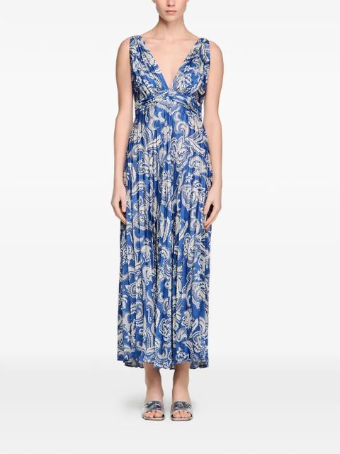 SANDRO V-neck paisley-print dress - Blue - zdjęcie produktu nr 2