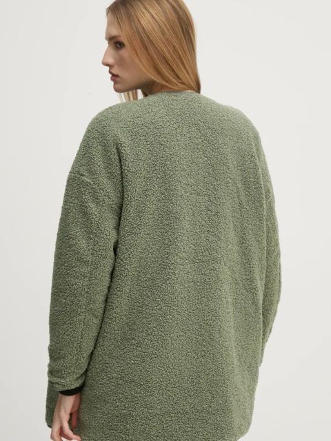 United Colors of Benetton kurtka dwustronna damska kolor zielony przejściowa oversize 23P8DN06M