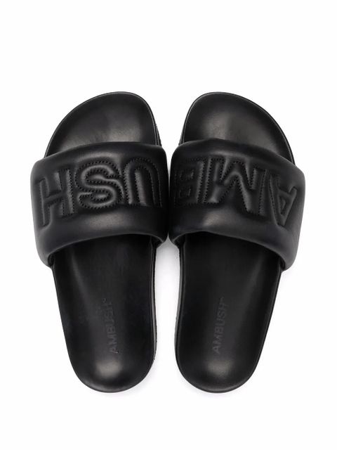 AMBUSH logo-quilted slides - Black