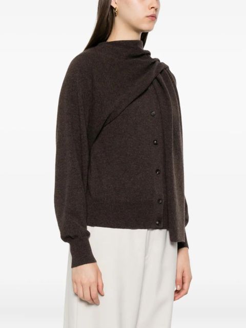 Ferragamo asymmetric button-up cardigan - Brown