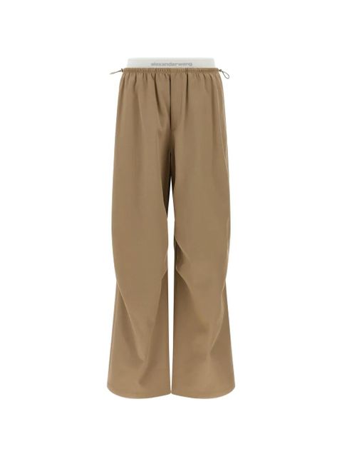 Alexander Wang double-layer logo-waistband trousers - Brown - zdjęcie produktu nr 1