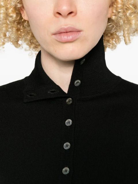 Moschino buttoned turtleneck cardigan - Black