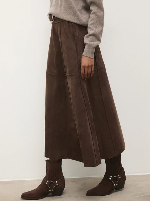 Answear.LAB sztyblety zamszowe kolor brązowy na słupku - zdjęcie produktu nr 1