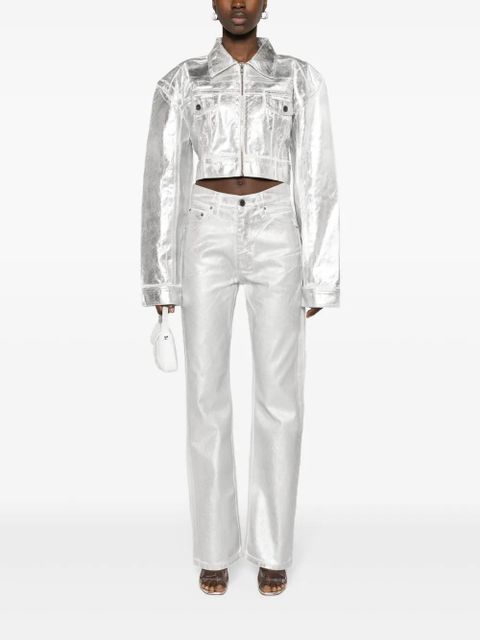 ROTATE BIRGER CHRISTENSEN metallic denim jacket - Silver