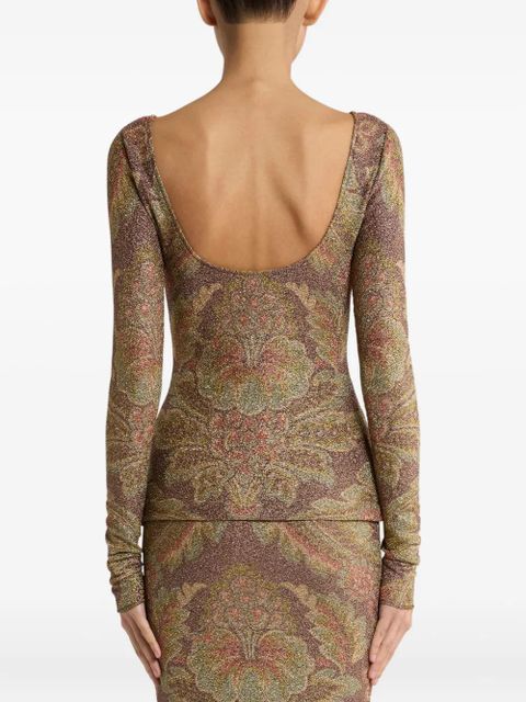 ETRO paisley glitter top - Brown