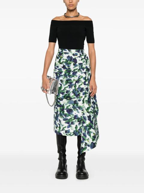 Alexander McQueen off-shoulder knitted top - Black - zdjęcie produktu nr 2