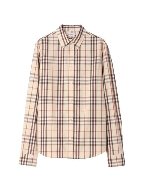 Burberry regular fit Check cotton shirt - Neutrals - zdjęcie produktu nr 1