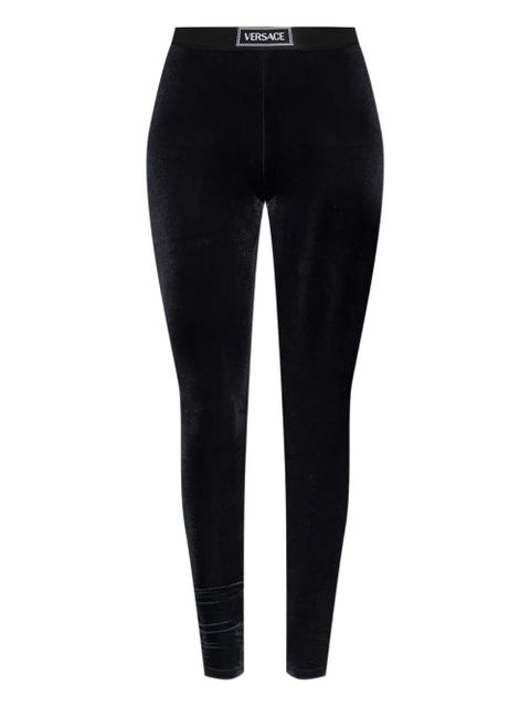 Versace logo-band ribbed trousers - Black - zdjęcie produktu nr 1