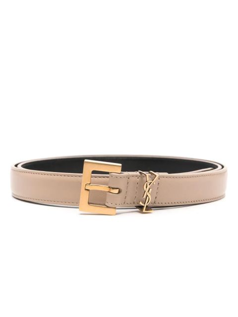 Saint Laurent Cassandre leather belt - Neutrals - zdjęcie produktu nr 1