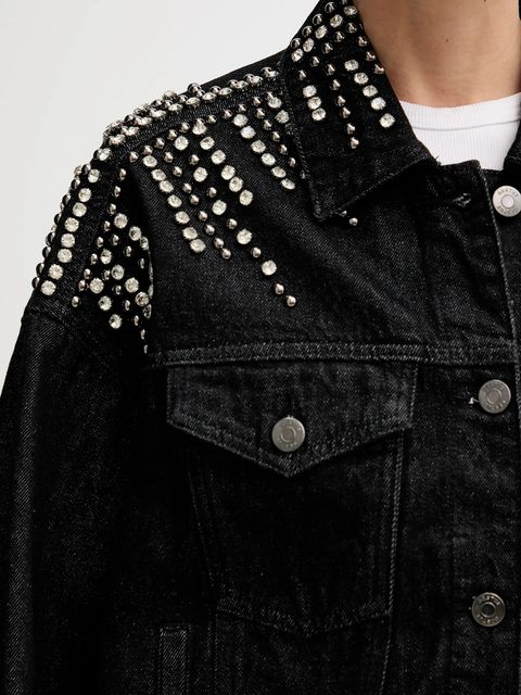 Gestuz kurtka jeansowa kolor czarny przejściowa 10910794