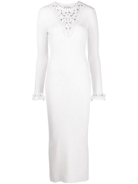 Rabanne open-knit panel midi dress - White - zdjęcie produktu nr 1