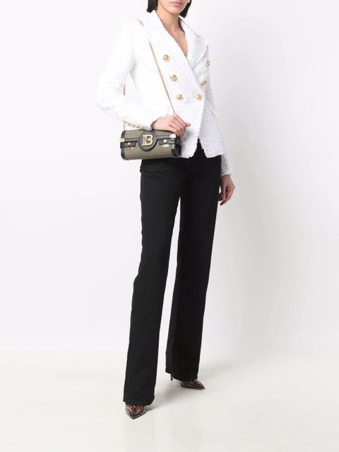 Balmain frayed-texture double-breasted jacket - White