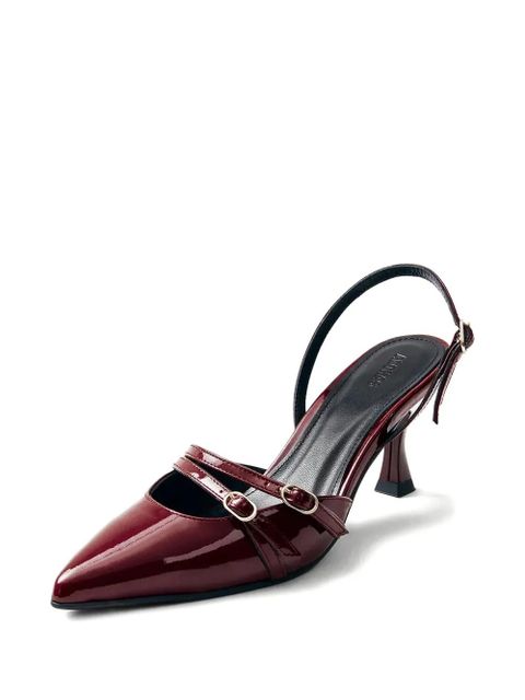 ALOHAS 75mm leather heeled pumps - Red