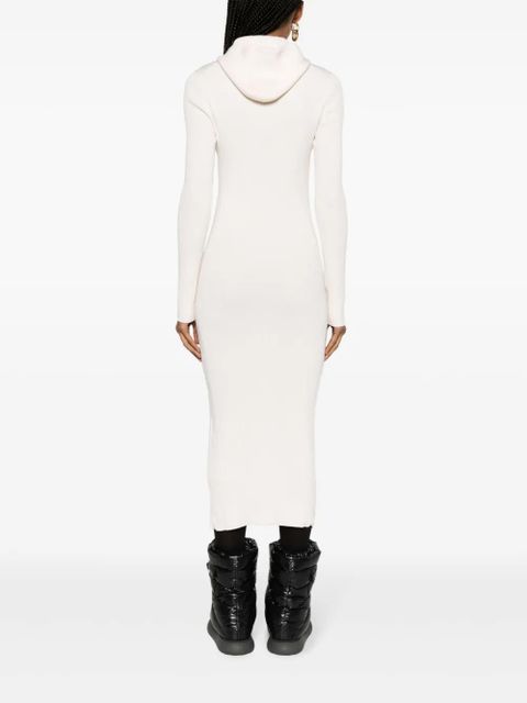 Jil Sander ribbed-knit hooded midi dress - Neutrals