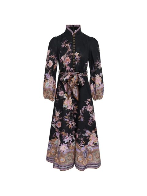 ZIMMERMANN Luna floral-print midi dress - Black - zdjęcie produktu nr 1