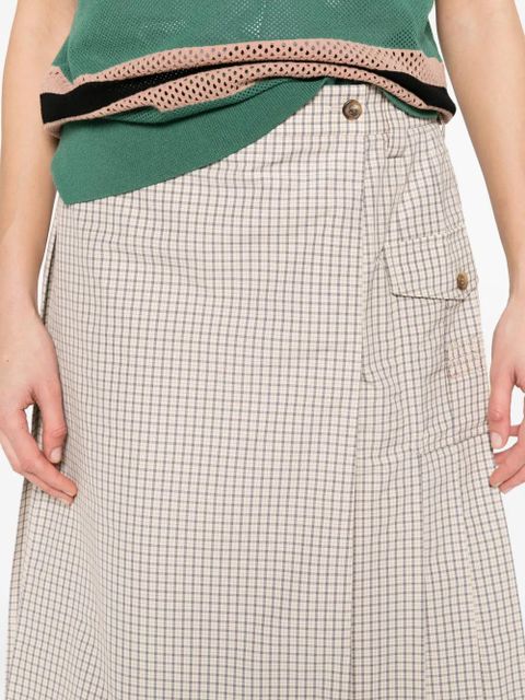 Miu Miu check-pattern midi skirt - Neutrals