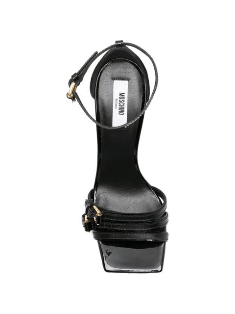 Moschino buckle-strap leather sandals - Black