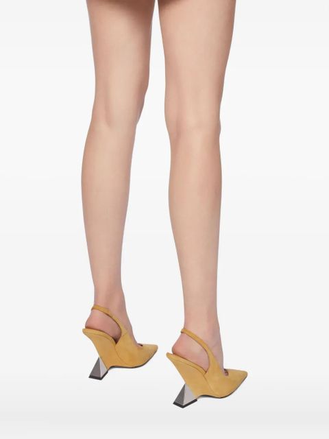 The Attico slingback geometric-heel pumps - Yellow