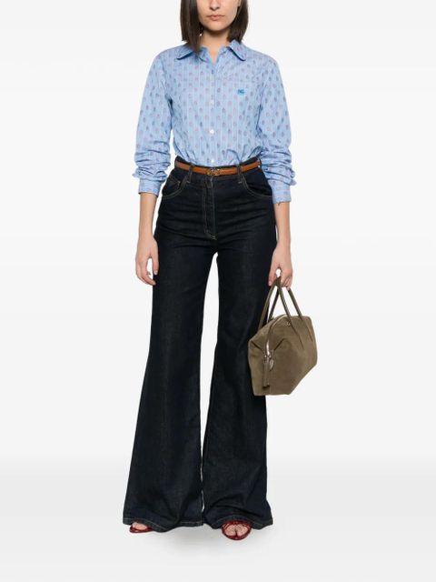 ETRO Pegasus-embroidered striped shirt - Blue - zdjęcie produktu nr 2