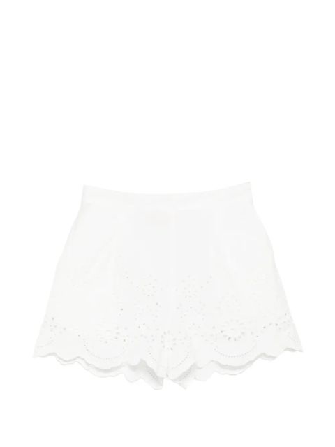 MC2 Saint Barth broderie-anglaise scalloped-hem shorts - White - zdjęcie produktu nr 1