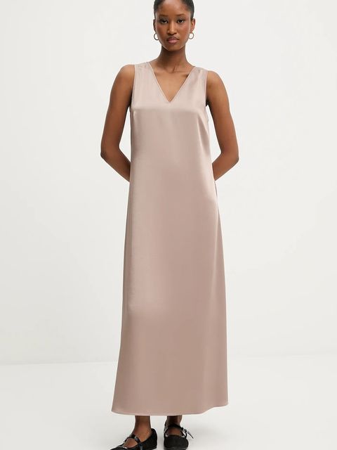 Weekend Max Mara sukienka OTTELIA kolor brązowy maxi prosta 2525226061600 - zdjęcie produktu nr 1