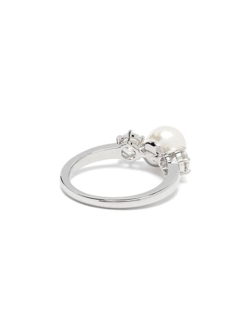 Swarovski Matrix crystal pearl ring - Silver