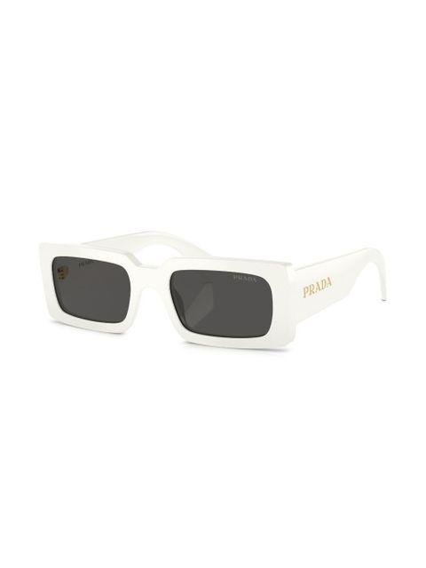 Prada Eyewear logo-lettering rectangular sunglasses - White - zdjęcie produktu nr 2
