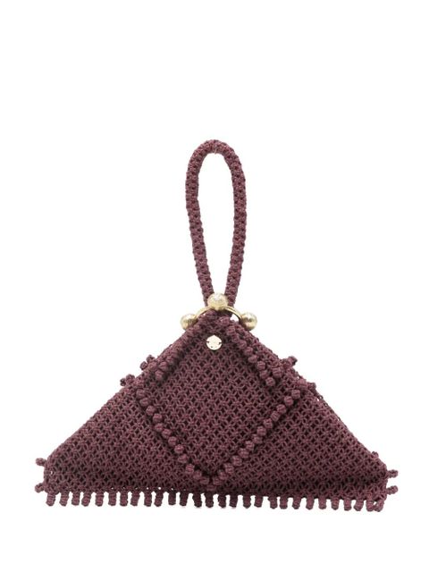 ALEMAIS macramé top-handle tote bag - Purple - zdjęcie produktu nr 1
