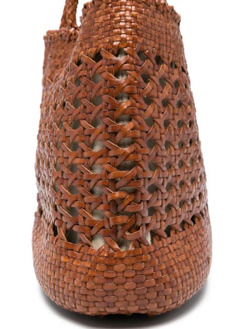 DRAGON DIFFUSION woven handle tote bag - Brown