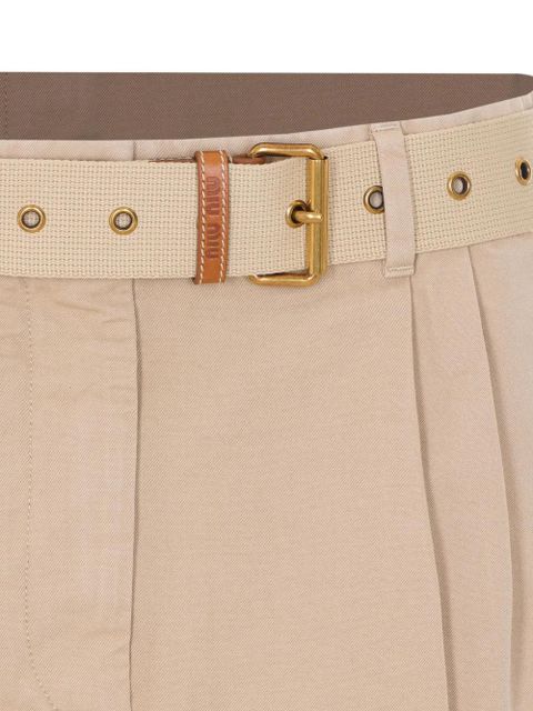 Miu Miu belted pleated mini skirt - Neutrals